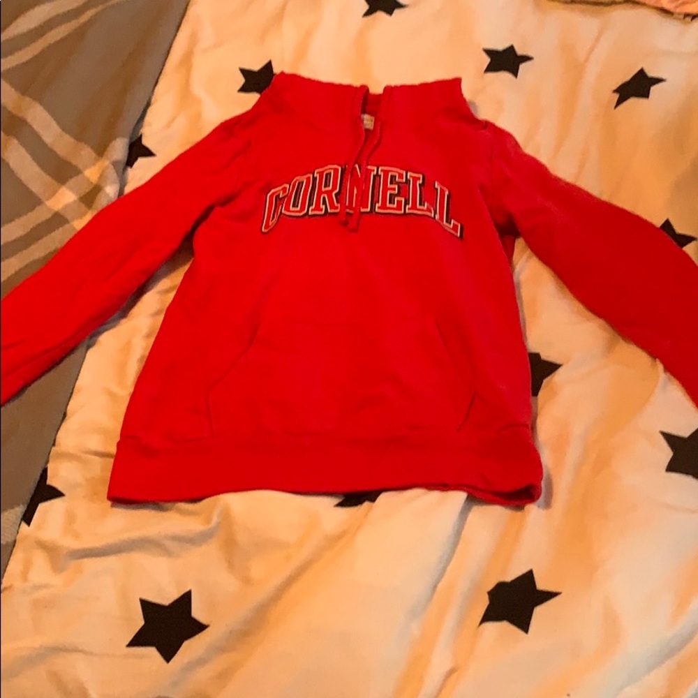 red cornell hooded sweatshirt